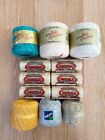 Lot Of 12 Crochet Thread Various Makers   Colors