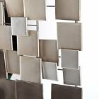 Modern Metal Wall Art Sculpture Silver Large Abstract Contemporary Decor