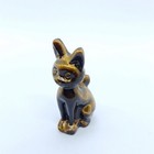 Natural Tiger s Eye Quartz Crystal Gem Egyptian Cat Carved Mini Stone Healing