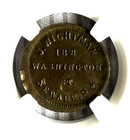 1863 Civil War Store Card Token   Nj 555c-1b    J wightman    Ngc Ms  64   R-8