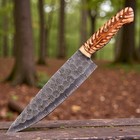 Custom Handmade Forged Damascus Steel Kitchen Chef Knife Pinecone Handle 2795