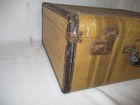 Vintage Brown yellow Tweed Double Stripe Suitcase Luggage 21x17x9 Free Shipping