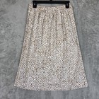 J Crew Skirt Womens Pm White Leopard Print A Line Midi Elastic Waist Flowy