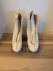 Vintage White Roller Skates Size 4  With Arrow Chicago Wheels