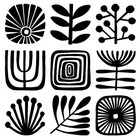 Abstract Geometric Plant Patterns Stencil For Creative Projects - Stencilair