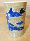 Vintage Chinese Hand Painted  Blue   White Landscape Pottery Ceramic Vase 4 6 