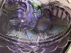 Fenton Purple Iridescent Glass Heart Shaped Trinket Box W  Hummingbirds Signed