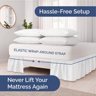 Wrap Around Dust Ruffle Bed Skirt - White - For Queen Size Beds With 15 Inch    