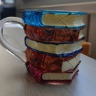Painted Book Mug Handmade Colored Glass Book Coffee Mug Novelty Colorful Resin 
