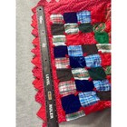 Handmade Christmas Patchwork Quilt Plaid Velvet Candy Cane Holiday Throw 48x48