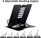Adjustable Desk Book Stand  Metal Reading Rest With Page Clips  Portable Holder