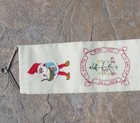 Vtg Scandinavian Christmas Nisse Elf Sprite Embroidered Wall Hanging Banner Bell