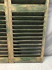 Antique Pair House Window Wood Louvered Shutters 14x45 Shabby Green Old 939-25b