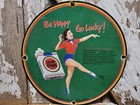Vintage Lucky Strike Cigarette Porcelain Sign Tobacco Cigar Smoking Smoke Pipe
