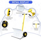 29 X 18in T-handle Snow Plow With Inflatable Wheels Heavy Duty Human-powered