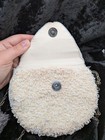 Vintage White Beaded Evening Bag With Silver Crossbody Chain