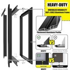 Aluminum Large Pet Dog Door Cat Magnetic Flap Locking Screen Wall Gate Frame Xl