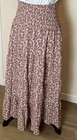 Plus Size Multicolor Floral Lined A-line Long Skirt Elastic Waist Bohemian