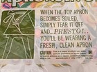Vintage New Old Stock Groovy Flower Power Disposable Paper Aprons Wear N Tear 