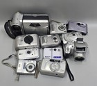 Lot Of 11 Digital Cameras Mixed Brands Untested For Parts Repair Collection