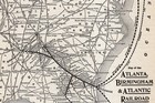 1908 Atlanta Birmingham   Atlantic  Railroad Map Brunswick Steamship Co 2855