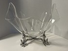 Arthur Court Bunny Rabbit Centerpiece Serving Acrylic Lucite Bowl   Stand 1986
