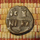 Anonymous Follis  Michael Iv  1034-1041 Ad     Christ  Jeweled Cross  Nice Item 