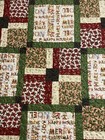 Hand Made Christmas Quilt - Large Throw twin Size - 100  Cotton - New