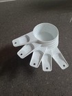 Set Of 5 Vintage Tupperware Nesting Measuring Cups White gray Speckled