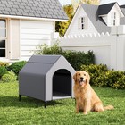 Large Metal Dog House Waterproof Outdoor Pet Shelter Dog Kennel Cage Metal Frame
