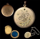 Victorian Nouveau 14k Rose Gold Fill Mourning Locket Gray Stone 14k Gf Chain 16   