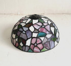 Vintage Stained Glass Lamp Shade Ceiling Light Tiffany Style Round Roses Flowers