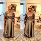 Plus Size Mother Of The Bride Dresses Stain Floral Applique Wedding Evening Gown