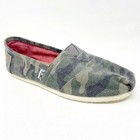 Toms Classics Washed Camo Canvas Womens  Slip On Casual Canvas Flat Shoes