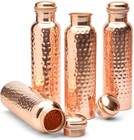 Hammered Copper Water Bottle Set Of 4 Pure Copper Bottle Pure Copper Vessel 950m
