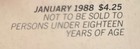 Club Magazine January 1988 Issue - Near Mint Condition