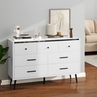 47  Dresser Double Storage 7 Drawer Dresser Organizer Metal Handles For Entryway