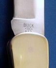 Vtg Buck 110 2 Dot Folding Hunter Pocket Knife Usa 1970s  Buck Leather Sheath