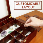 Smartyrocks Adjustable Rock Display Case - Rock Collection Box With Fabric Bed