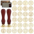 A-z Vintage Wax Seal Stamp Kit - Initial Alphabet Sealing Wax Set For Letters