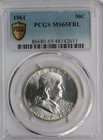 1961 Franklin Half Dollar Pcgs Ms65fbl