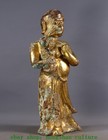 12 9 old Tibet Tibetan Buddhism Bronze Gilt Temple Arhat Luohan Buddha Statue