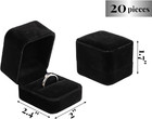 Velvet Ring Boxes Proposal Engagement Jewelry Earring Gift Boxes 20pk Black