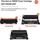 2pk Tn830xl Toner Compatible For Brother Tn830 Xl Dcp-l2640dw Hl-l2405w L2465dw
