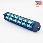 2pcs Fiber Optical Panel 12 Lc Duplex Om3 Adapter Compatible Corning Cch-cp24-e4