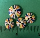  4  New Streamline Little Bo-tique 2-hole Multi-color Plastic Craft Buttons-z325