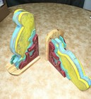 Vintage Style Large Colorful Wood Gingerbread Shabby Porch Corbel  Brackets Pair