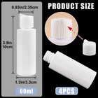 4 Pcs 2 Oz Plastic Squeeze Bottles White Flip Top Caps Empty Travel Lotion
