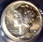 1944 Error Pcgs Ms64 Broad Struck   Off Center Mercury Silver Dime Ch Bu Coin