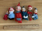 Vintage Pixie Elves Knee Hugger Roly Poly Christmas Elf Dolls Ornament Japan Lot